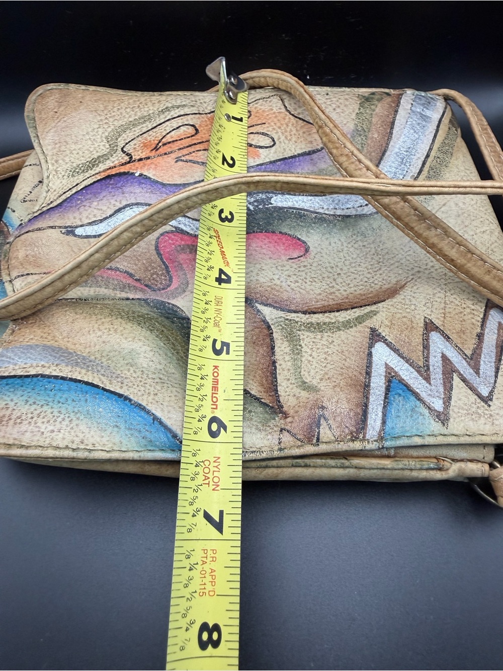 Vintage Sam Sam Vintage Hand-Painted Abstract Leather Crossbody Bag - Picture 12 of 12